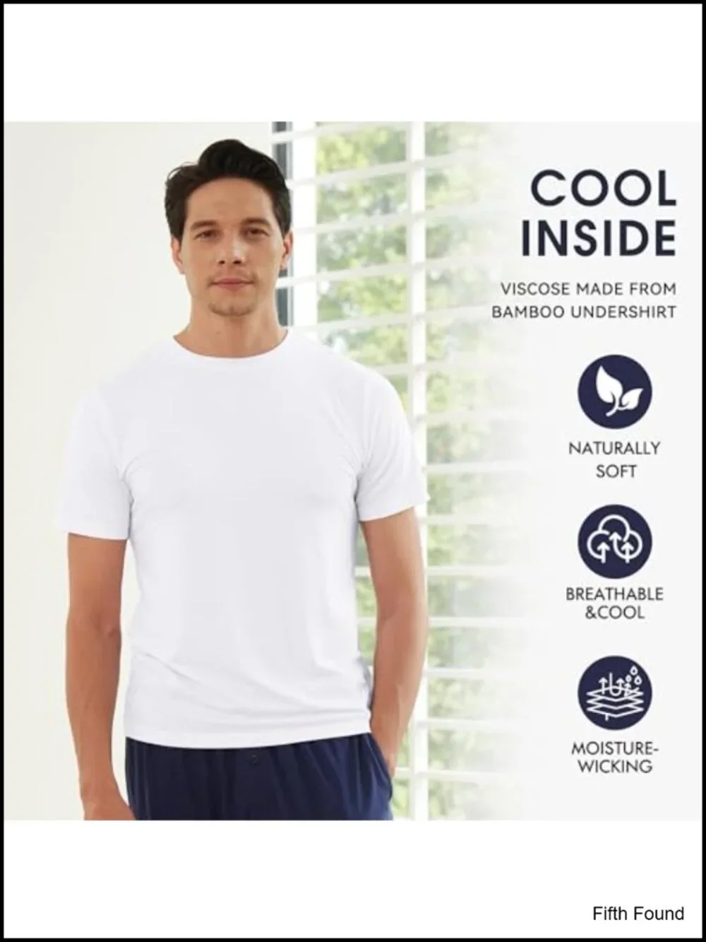 Men's Moisture Wicking Crewneck Undershirts 6 Pack Breathable Stretch Tees